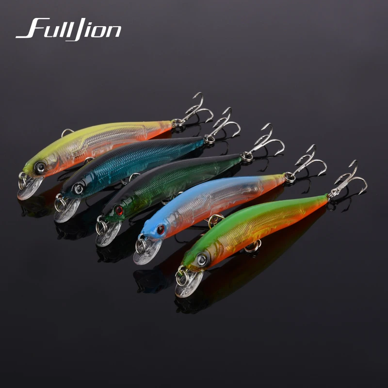 Fulljion 5 шт./лот рыболовные приманки-Воблеры Minnow жесткие приманки для рыболовных