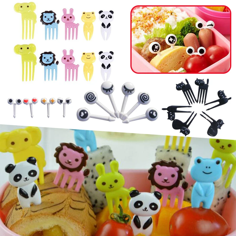 6/10 шт бенто еда животных фрукты выбирает вилки Ланч бокс домашняя кухня