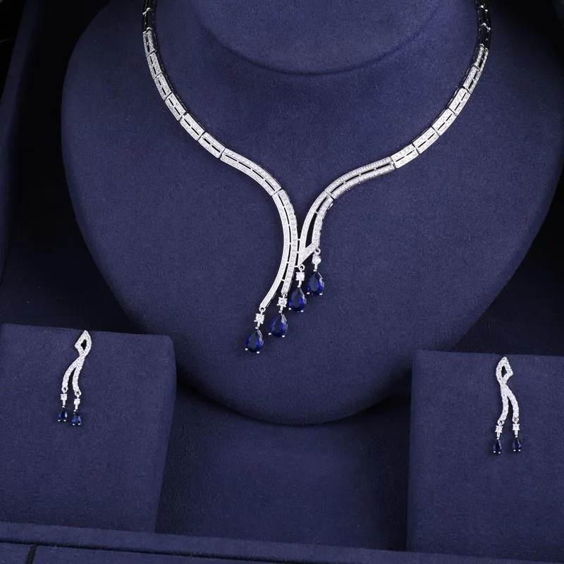 Женское свадебное ожерелье и серьги janeklly комплект свадебных украшений с