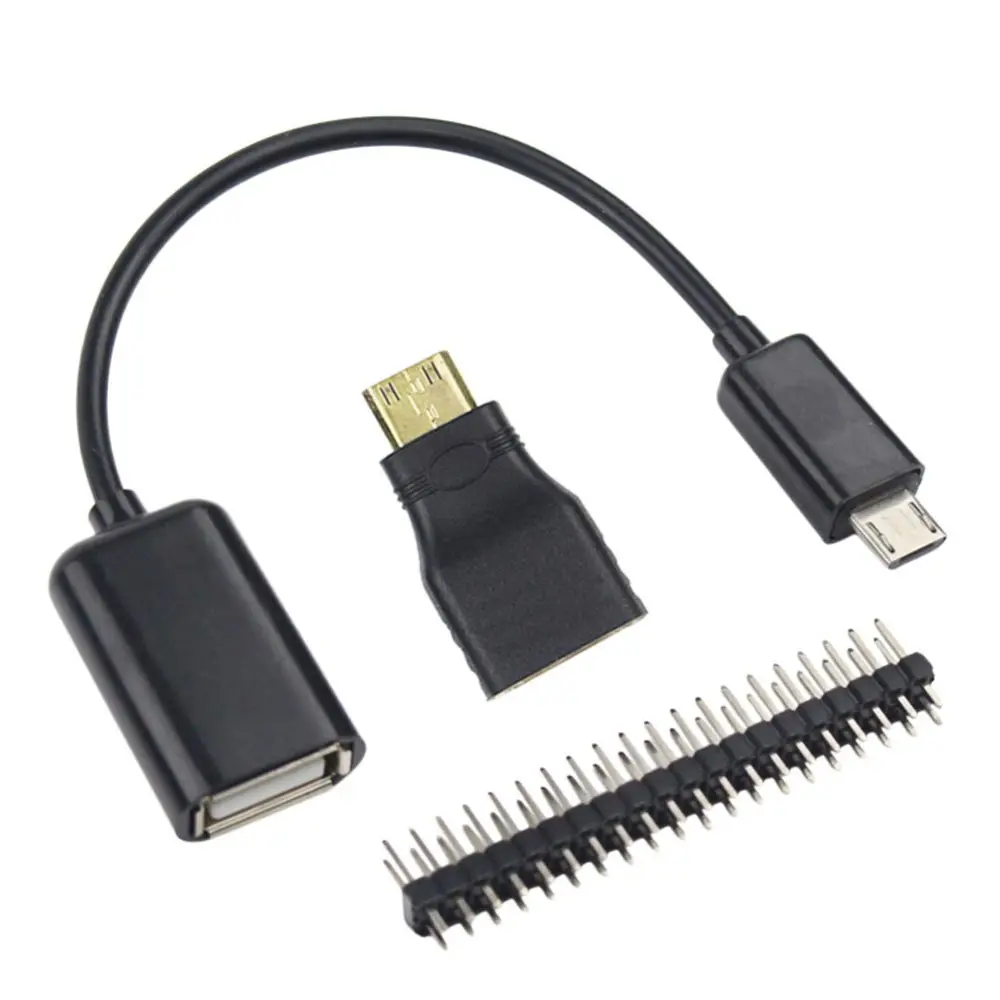 Zero Kit W Budget Pack 3 In 1 Hd To Hd Adapter Usb Otg Host Cable Gpio Header 2x20 Male Header Strip