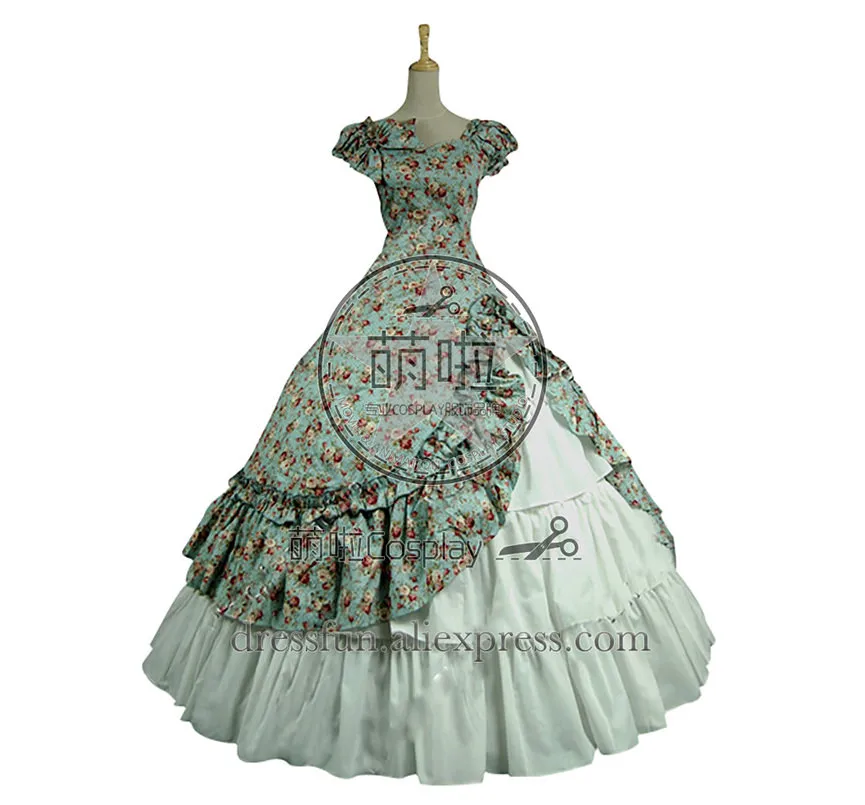 Викторианское платье Lolita Southern Belle Theatre готическое в стиле Лолиты синее с