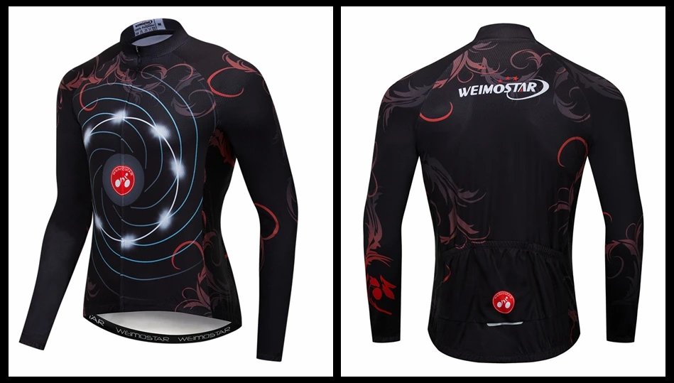 Weimostar Pro Team велосипедная одежда череп мужской длинный рукав гоночный трикотаж осень полиэстер mtb трикотаж куртка