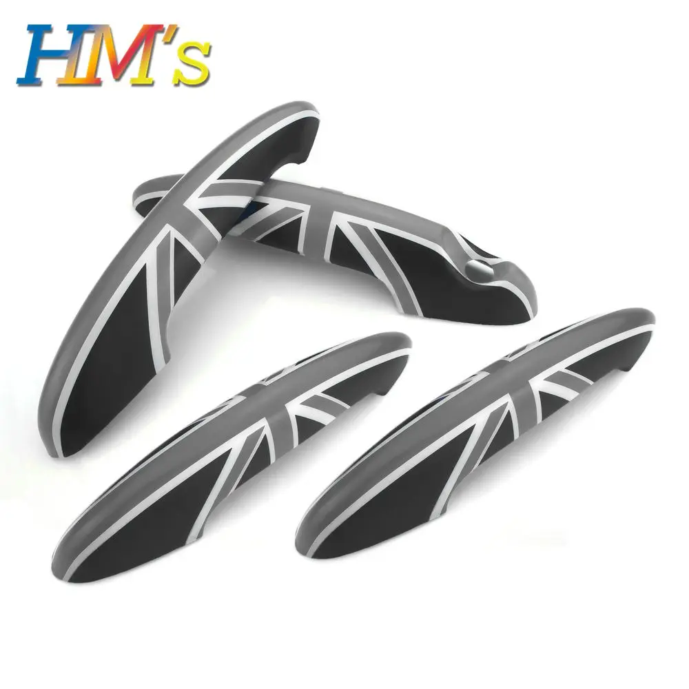 4PCS Grey Jack Наклейки для MINI Countryman Clubman, дверные ручки, наклейки для MINI Cooper R55 R56 R57 R58 R59 R60 R61, аксессуары для стайлинга автомобилей - Название цвета: 4PCS Grey Jack