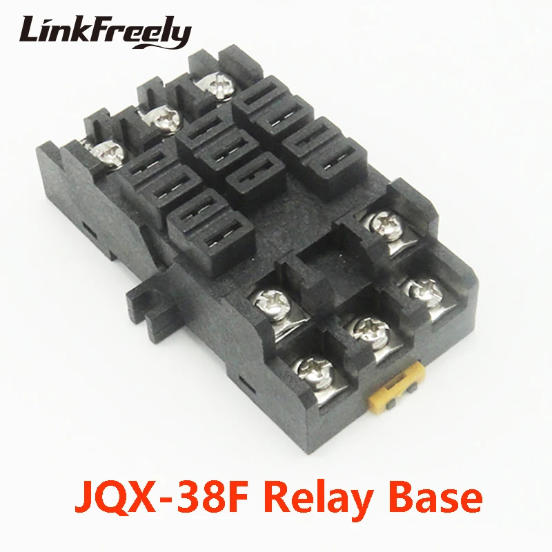 

JQX-38F 10pcs Relay Socket Base 3NO+3NC 11 Pin Relay Socket Holder Relay Mounting base For JQX-38F miniature relay big power