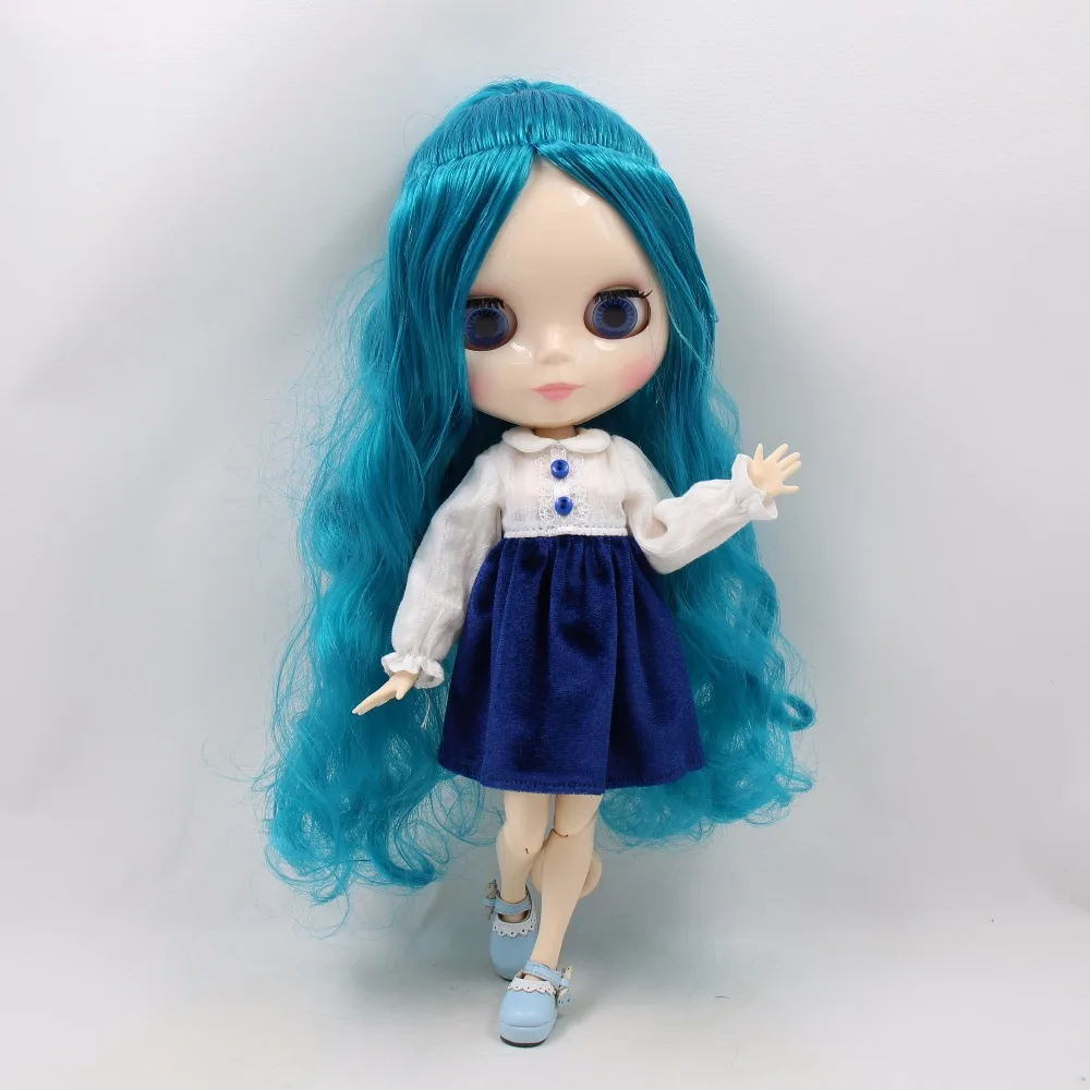 Кукла blyth icy 280BL4302 голубые волосы белая кожа суставы как Самурай|Куклы| |