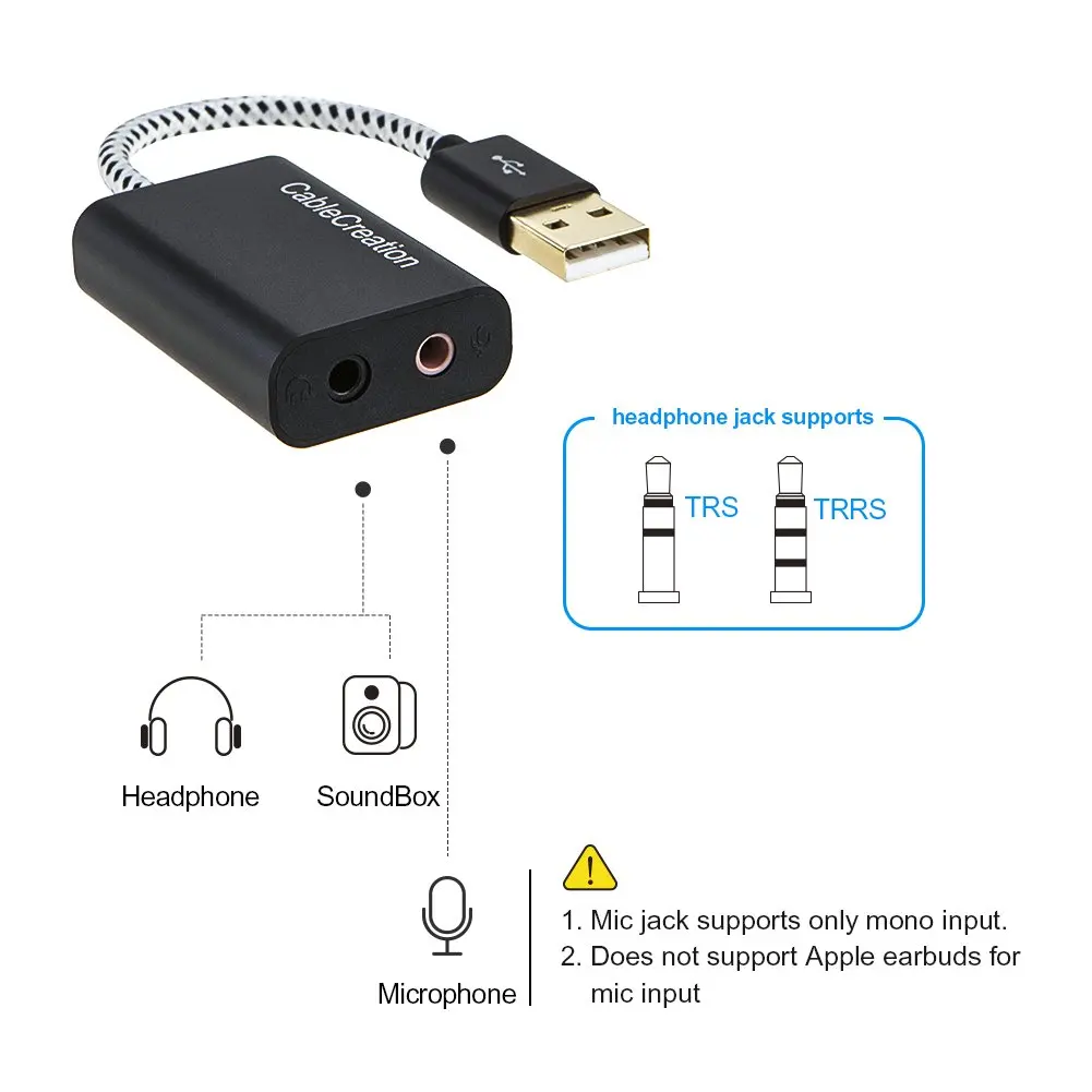 USB-аудиоадаптер jorinдо внешний USB-стереозвуковой адаптер для Windows Mac Linux