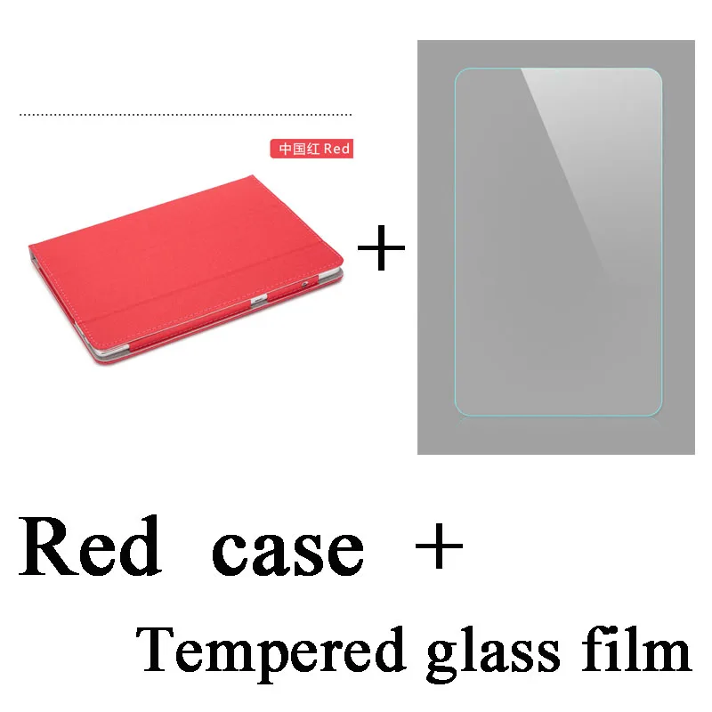 Style 2 Red-TG film Чехол из искусственной кожи для chuwi HI9 AIR 10,1 дюймов планшет, защитный чехол-подставка для chuwi hi9 air Закаленное стекло пленка+ подарки - Цвет: Style 2 Red-TG film
