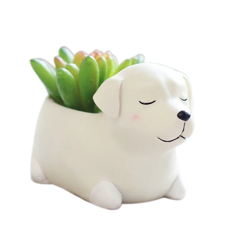 NewestPuppy полимерный горшок для суккулентов корги мини цветов Настольный Jardin бонсай