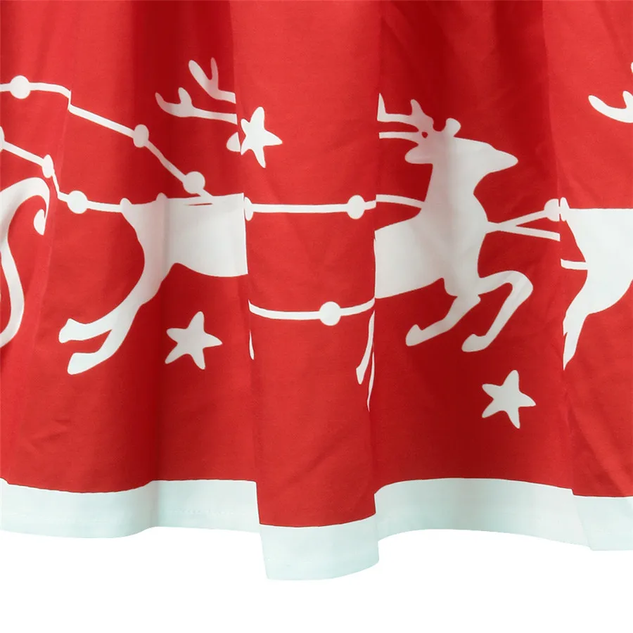 VOGRACE/2017 новейшая юбка Санта Клауса Женская до колена с изображением оленя