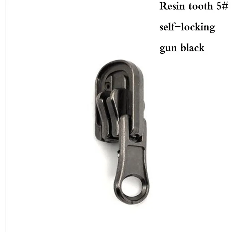 Resin gun black 5 3#, 5#, 8#10 шт./лот двухсторонняя вращающаяся направляющая, головка на молнии, двухсторонняя молния для одежды, металлическая нейлоновая резиновая молния, аксессуары - Цвет: Resin gun black 5