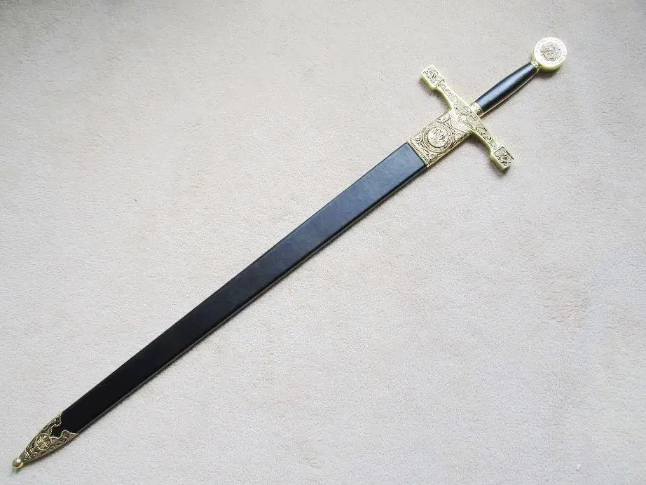 Меч Артура S4876 из фильма ABRECARTAS EXCALIBUR KING с ножом Золотая версия 48 дюймов|sword sword|sword