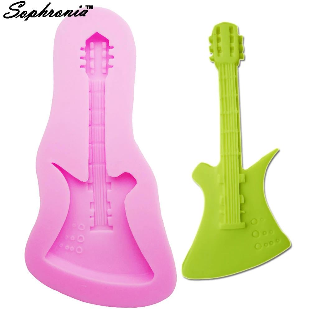 

10PCS/SET M089 3D Violin Silicone Mold Guitar Fondant Cake Decorating Tools Sugar Chocolate Candy Baking Molds Candle Moulds
