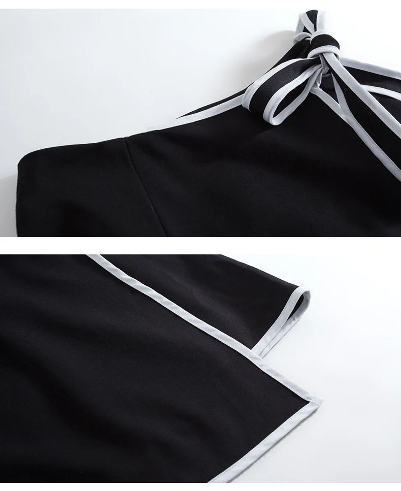 

High Quality Summer Suit Set Women's Half Sleeve Blouses Tops + Black Cut Bows Graceful For Office Ladies Skirt Suit NS469