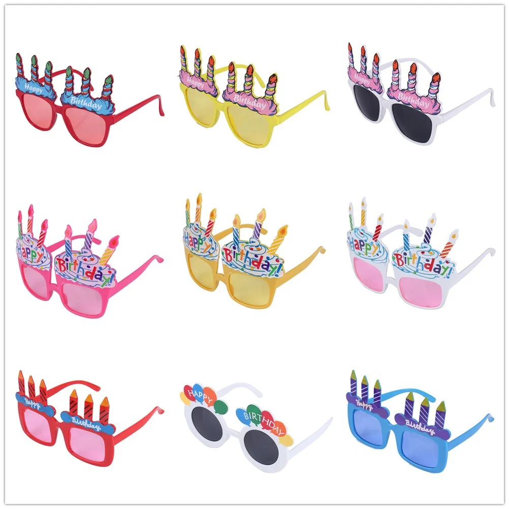Women Men Kids Happy Birthday Glasses Cake Candle Sunglasses Funny Toy Party Favors|Украшения своими руками для