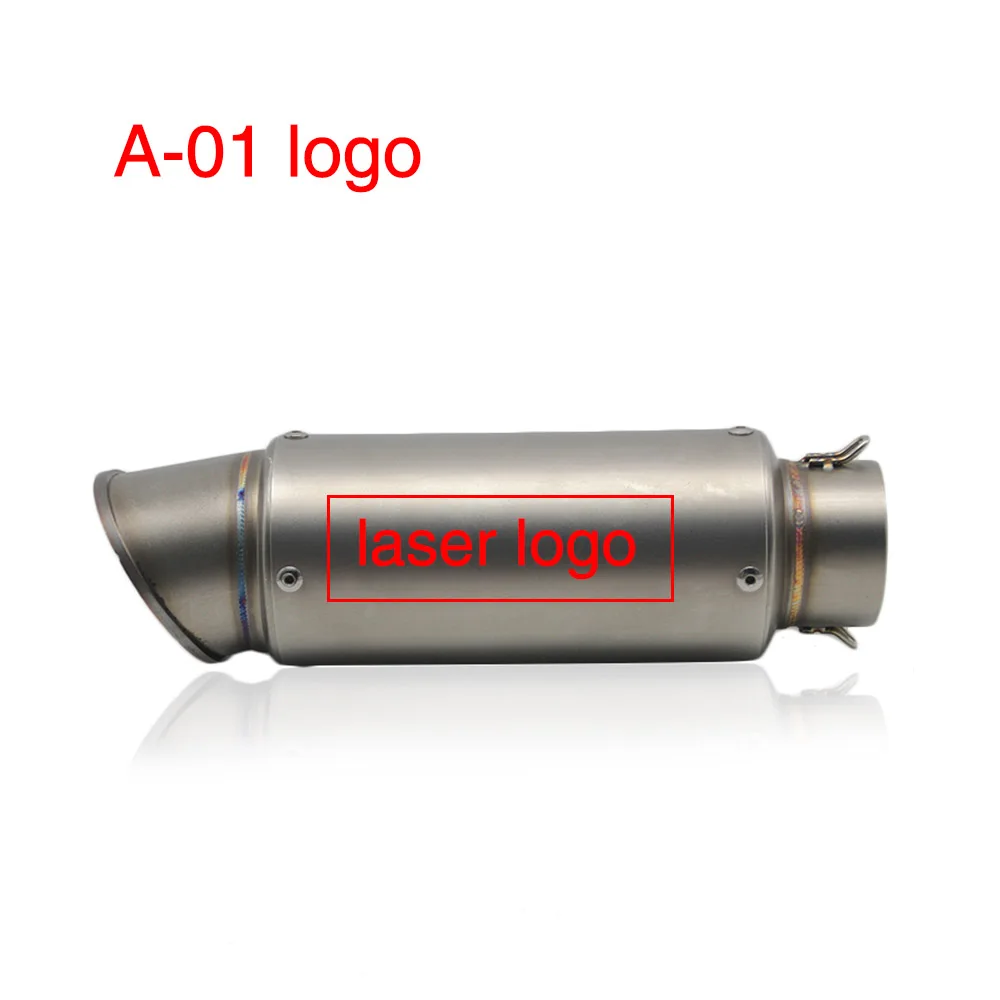 A-01 logo Alconstar-51mm мотоцикл выхлопной глушитель из углеродного волокна Выхлопной Трубы Z900 ER6N GSXR750R R3 NMAX CBR XMAX - Цвет: A-01 logo