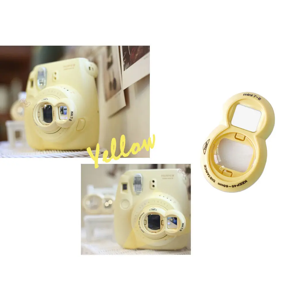 Yellow Для Fujifilm Instax camera Mini 9 Mini 8 Mini 7s PIC-300 пленочный объектив крупным планом с зеркалом для селфи с милым классическим дизайном - Цвет: Yellow