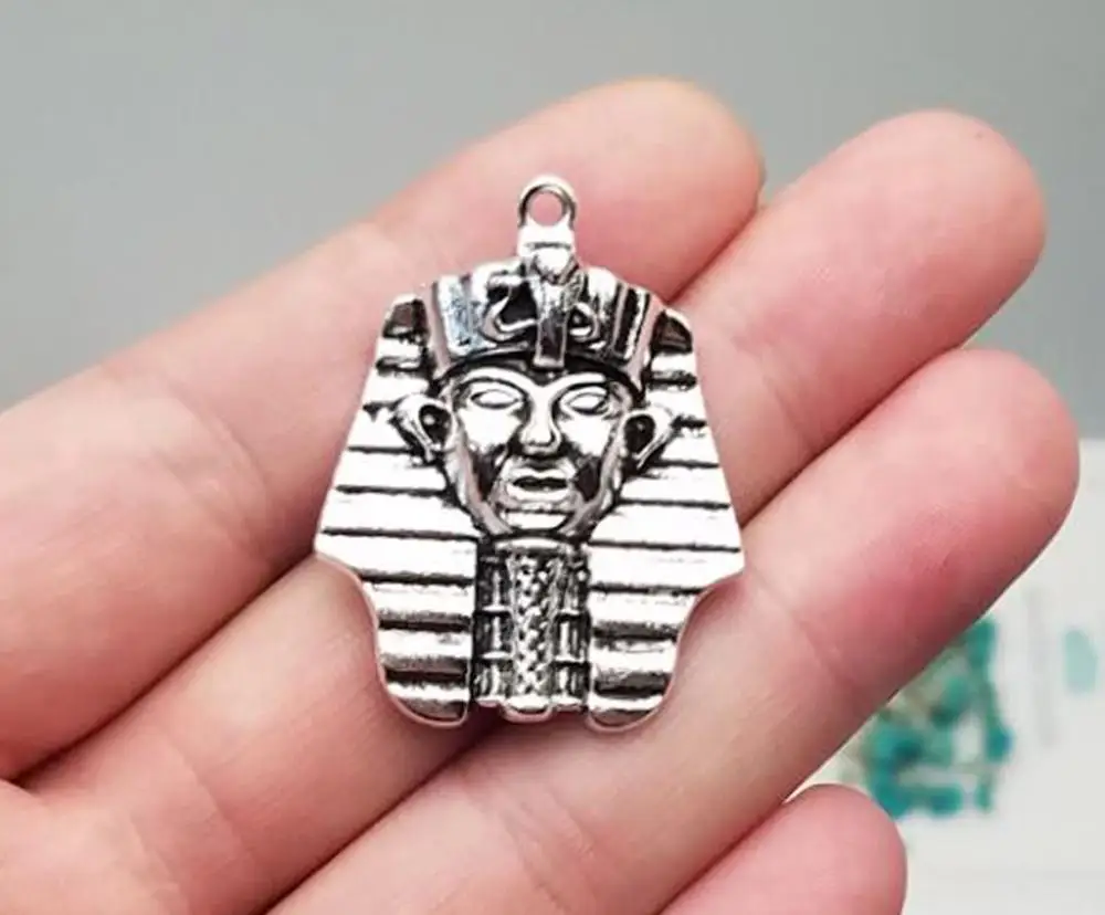 5 шт./лот-28x37 мм, посеребренные шармы в античном стиле египетского фараона, принадлежности для творчества, аксессуары для ювелирных изделий