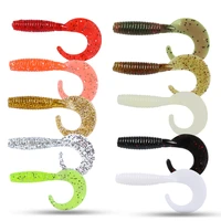 goture 10pcslot soft fishing lure wobblers silicone artificial bait grub worm lures for bass trout carp fishing lures 6cm 2g