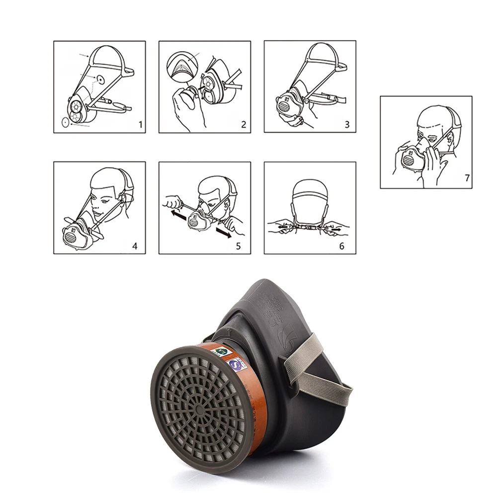 Респиратор для распыления красок противотуманная маска с фильтрами твердых