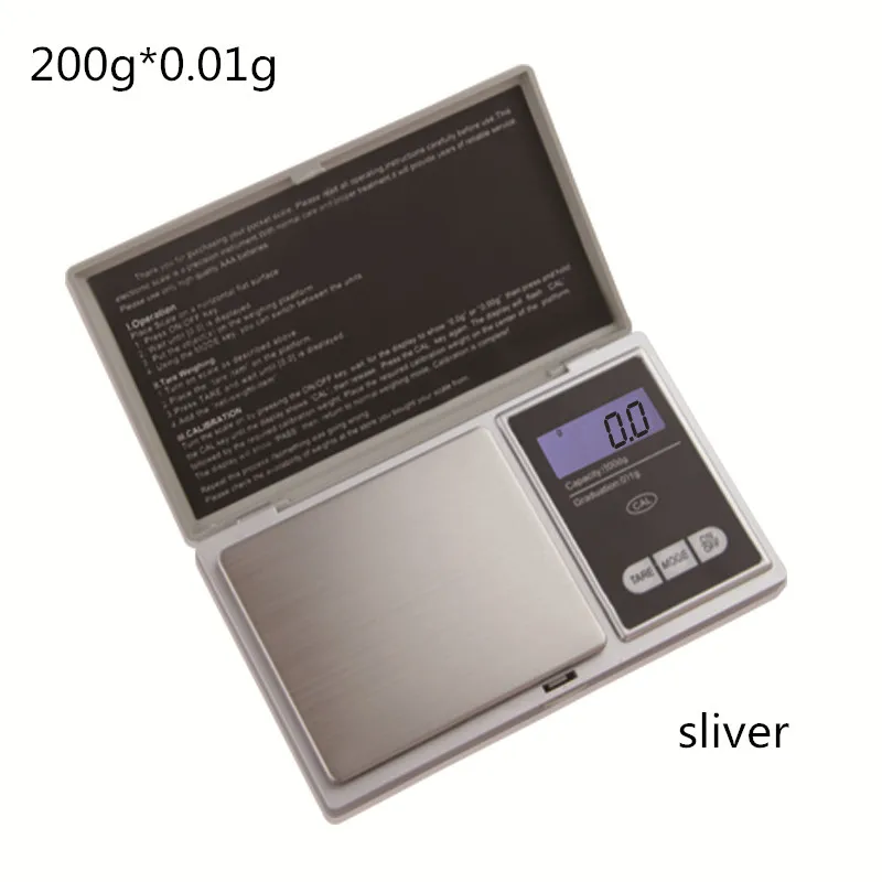 sliver 200g0.01g Цифровые точные весы для золотых ювелирных изделий 0,1 г 0,01 г Карманные весы электронные чаши весов из нержавеющей стали г/унций/ст/г/ОЗТ/ - Цвет: sliver 200g0.01g
