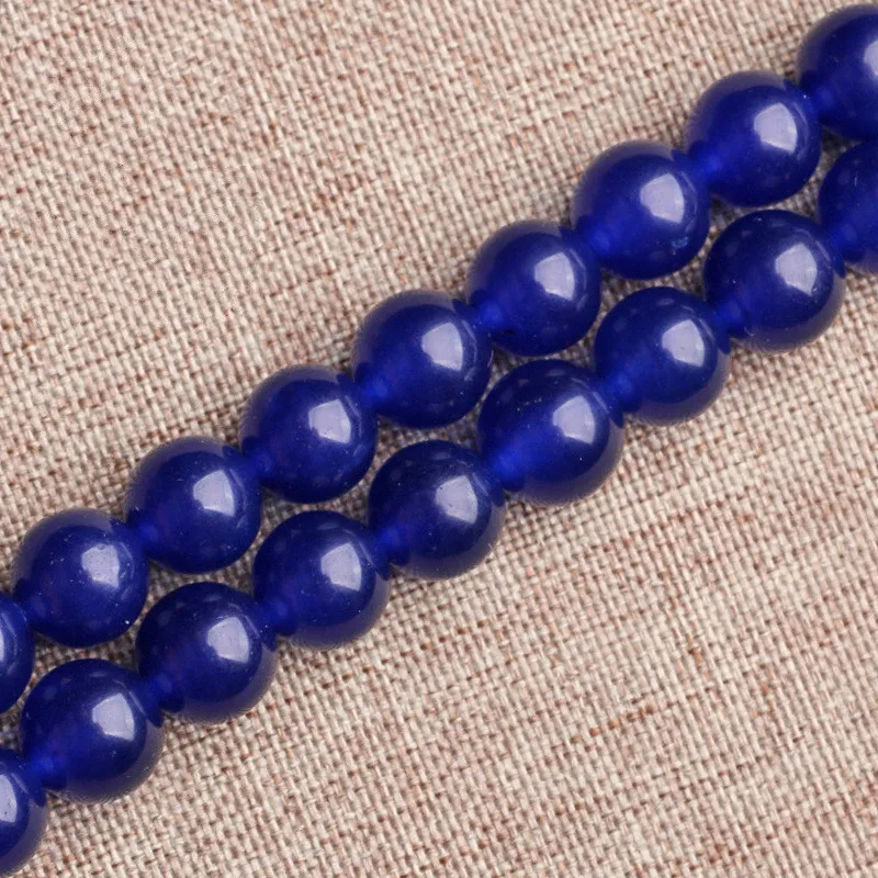 Синий лазурин Халцедон Круглые свободные бусины 4 мм до 12 DIY Для Nacklace серьги