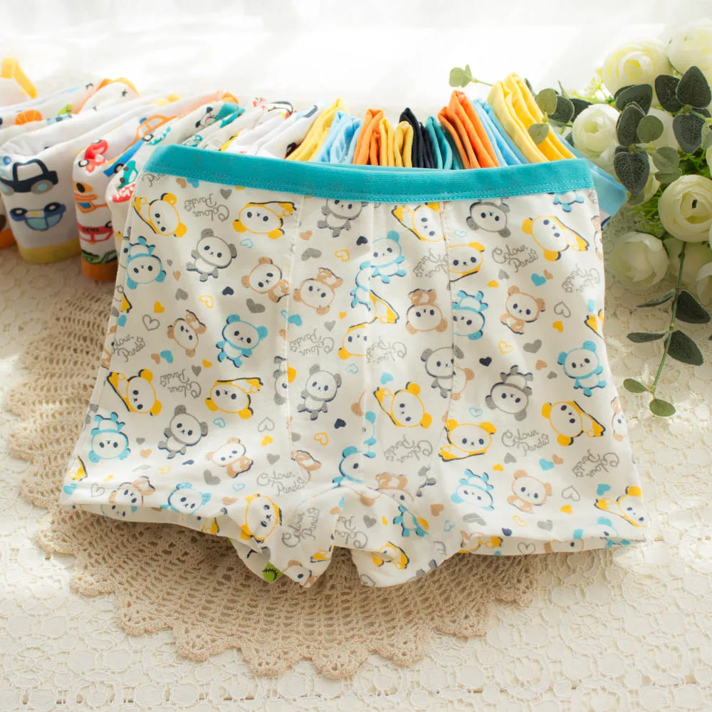 6 шт./лот нижнее белье для мальчиков хлопковые детские трусики боксеры с рисунком