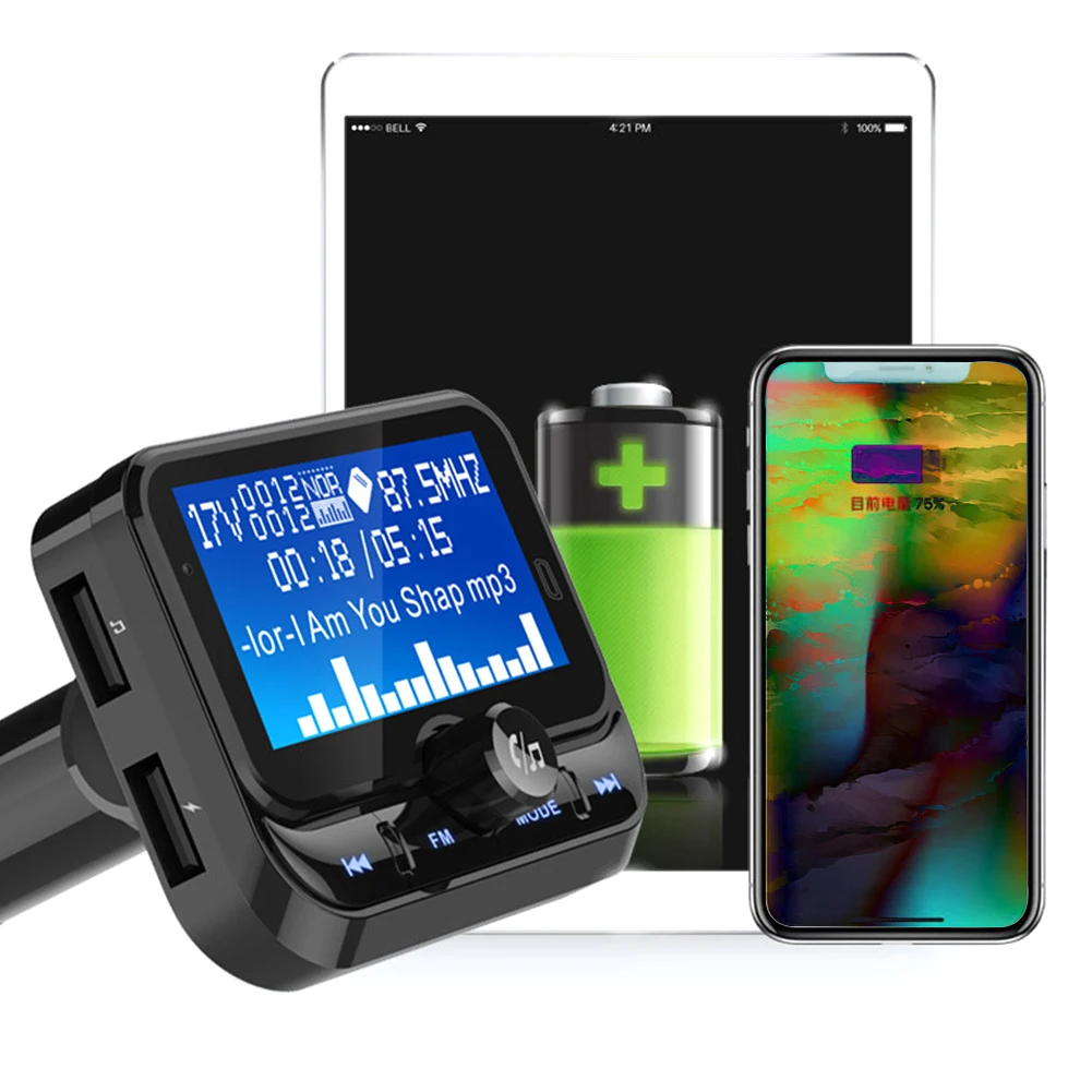 MP3-плеер Радио адаптер Серебряный стерео Bluetooth электронный 1 8 &quotЖК-дисплей