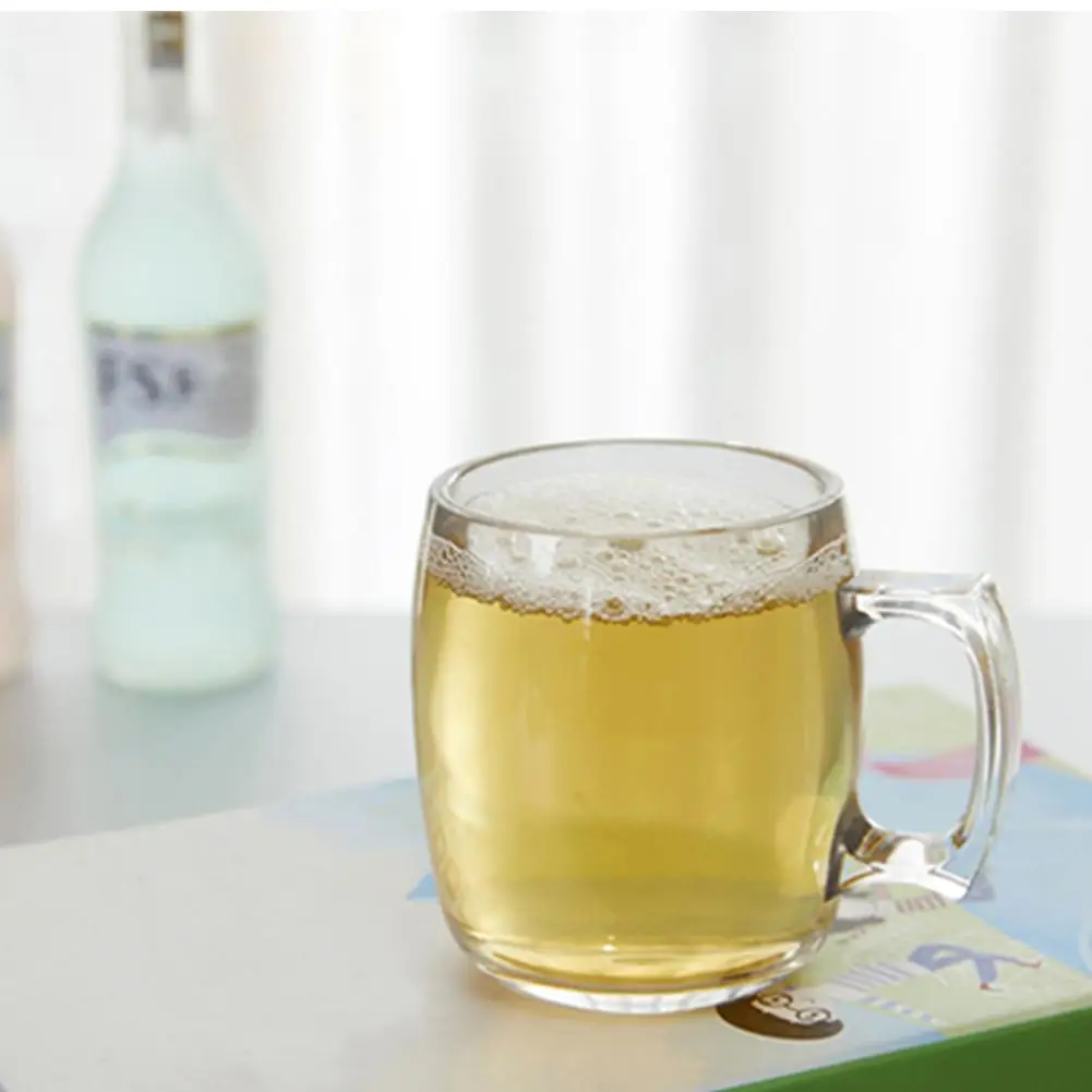 Большая емкость пивная кружка 320 мл ручка пластиковая прозрачная чашка для