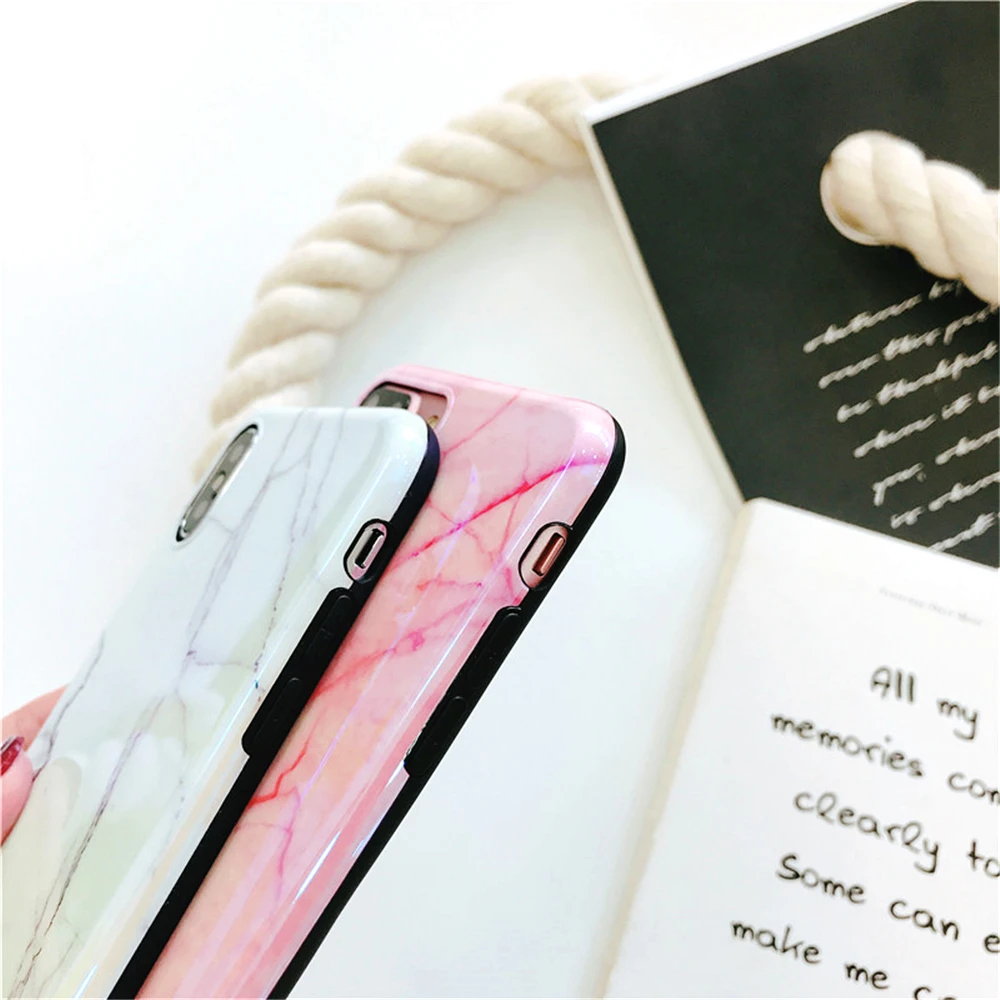 Cases For Iphone 7 The New Marble Texture Phone Case 6 6s 8 X Plus Blu-ray Soft Silica Shock Protection Cover Capa |