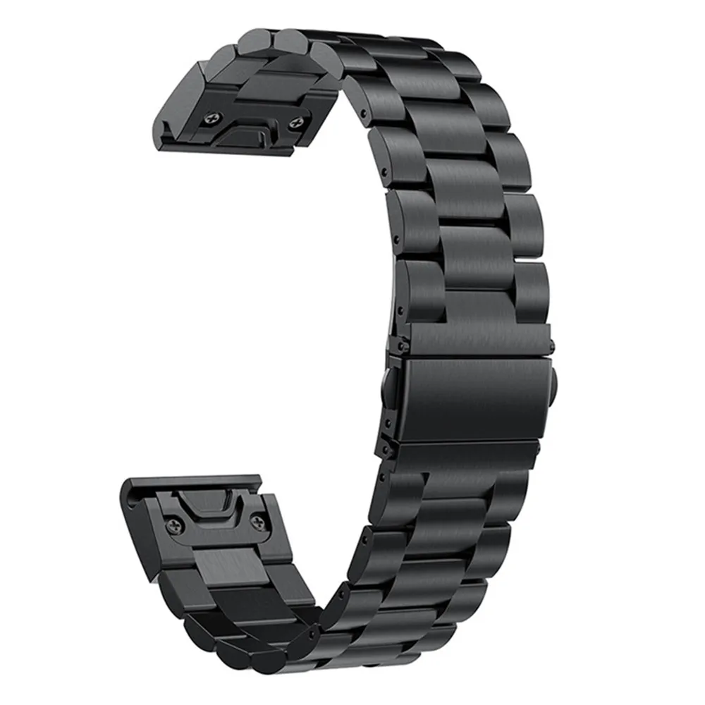 Черный Ремешок для часов из нержавеющей стали для Garmin Fenix 5X 5x Plus для Garmin Fenix 3 3 HR 26 мм металлический сменный смарт-браслет - Цвет ремешка: Черный
