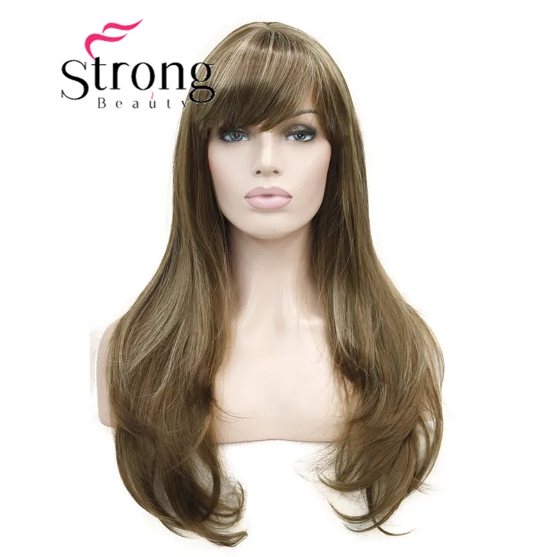 StrongBeauty 2" синтетический парик длинные термостойкие большие волнистые волосы для женщин косплей парик светло-коричневый с выделенным