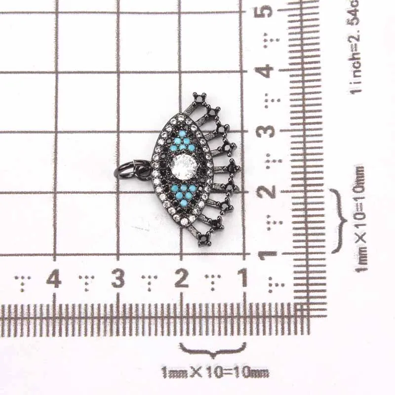 Two Colors Micro Pave CZ Evil Eye Necklace Pendant Copper Resin Beads Charms for Choker Pendants DIY Jewelry Accessories EY1185 | Украшения