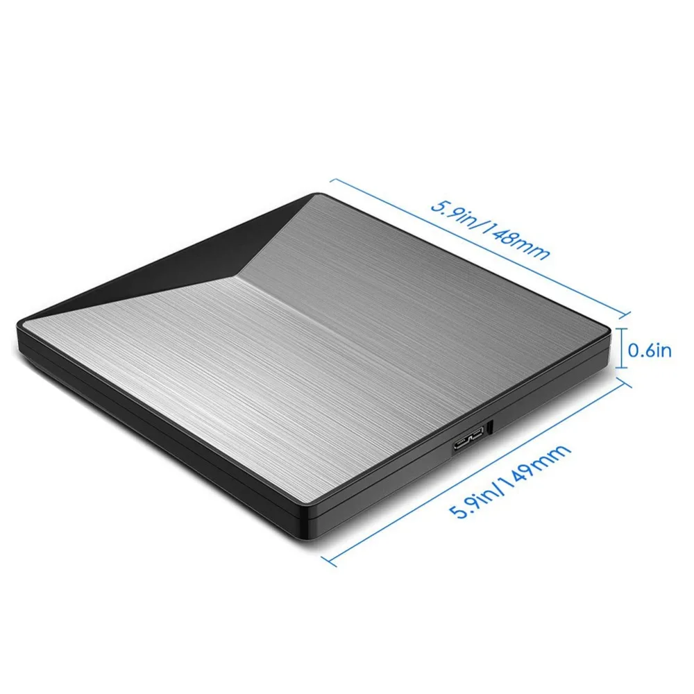 USB3.0 Внешний DVD горелка видео рекордер диск Тонкий алюминиевый сплав Настольный