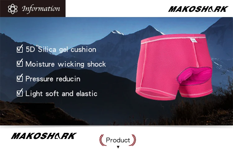 MAKOSHARK, женские велосипедные шорты, роза, для велоспорта, удобное нижнее белье, гелевые, 5D, с подкладкой, для горного велосипеда, короткие штаны, S-XXXL, шорты