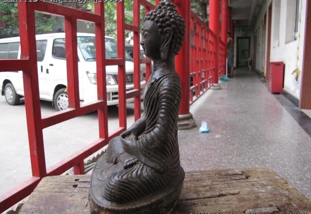 Tibet Old Fane Bronze Copper kasaya Sakyamuni shakyamuni Tathagata Buddha Statue | Дом и сад
