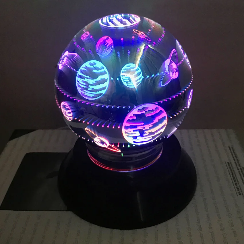 JULELYS USB AA батарея 3D волшебный светодиодный светильник в виде звезды и Луны для дома, спальни, прикроватная лампа, креативный подарок, Ночной светильник для украшения дня рождения - Испускаемый цвет: Style 1