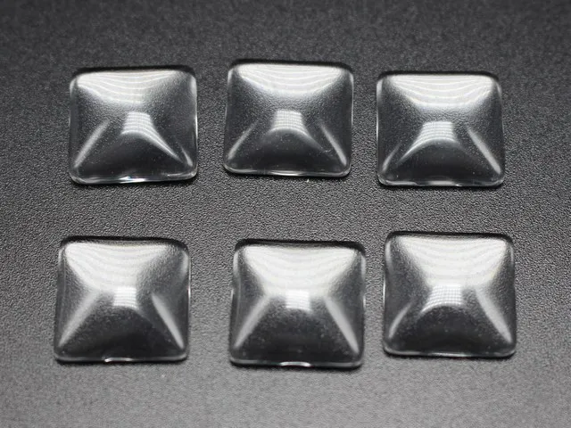 

50 Transparent Clear Square Dome Flatback Glass Cabochon 12X12mm