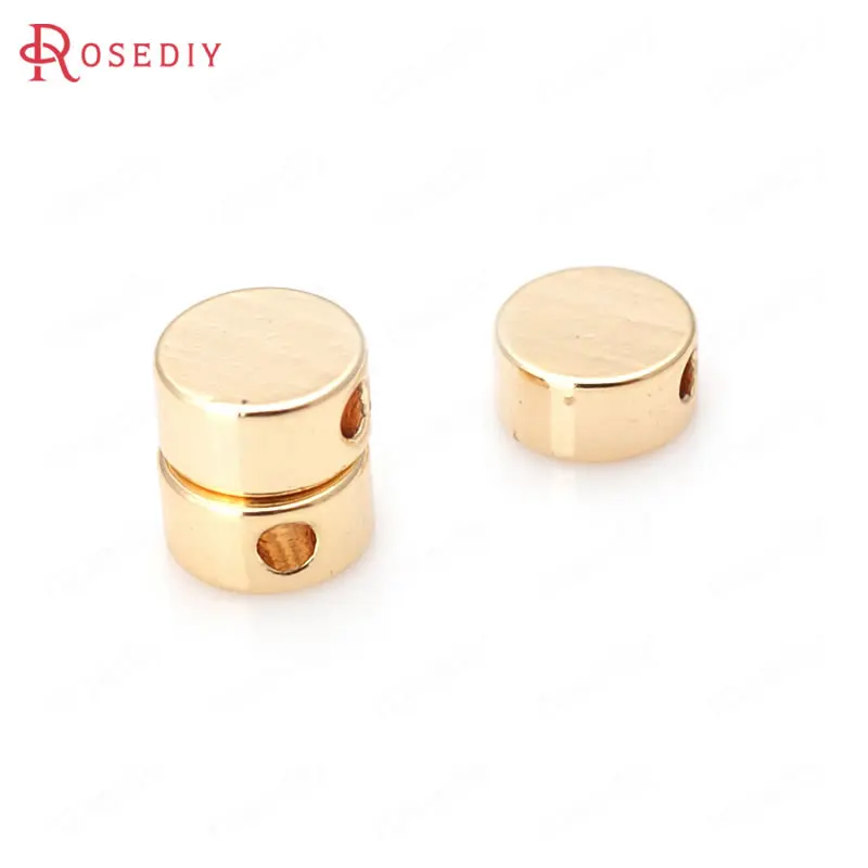 20 шт. латунные Круглые бусины для браслета 24 К цвета шампанского | Украшения и