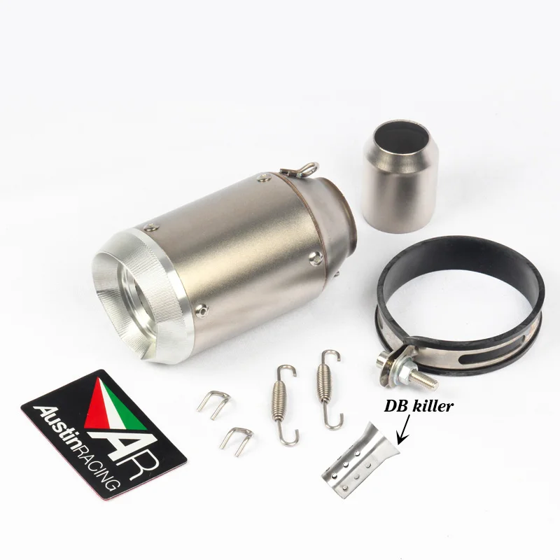B4 51MM INLET 51/60 мм универсальный глушитель выхлопной трубы мотоцикла Остин гонки AR выхлопных газов для R6 mt09 ninja400 Z250 z900 z1000 gsxr600 r3 S1000rr r1 - Цвет: B4 51MM INLET