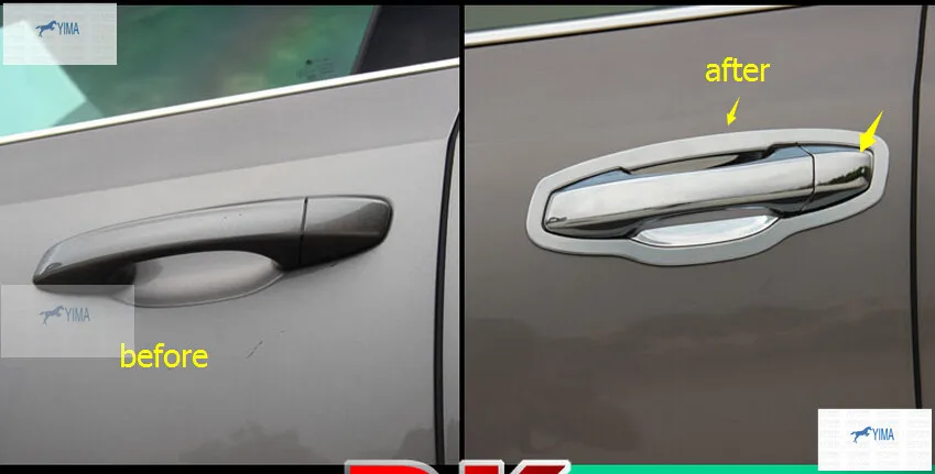 Хромированная боковая дверная ручка Чаша и накладка 12 шт. для Skoda Octavia MK3 A7 2015 2016 2017