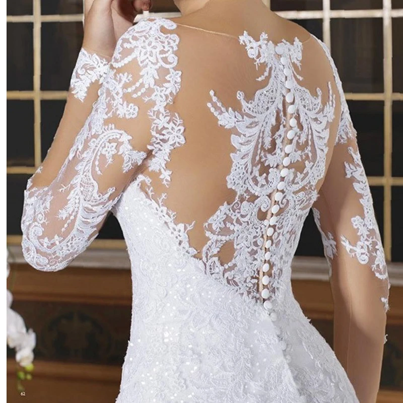 Индивидуальное женское свадебное платье с длинным рукавом модель 2019 года