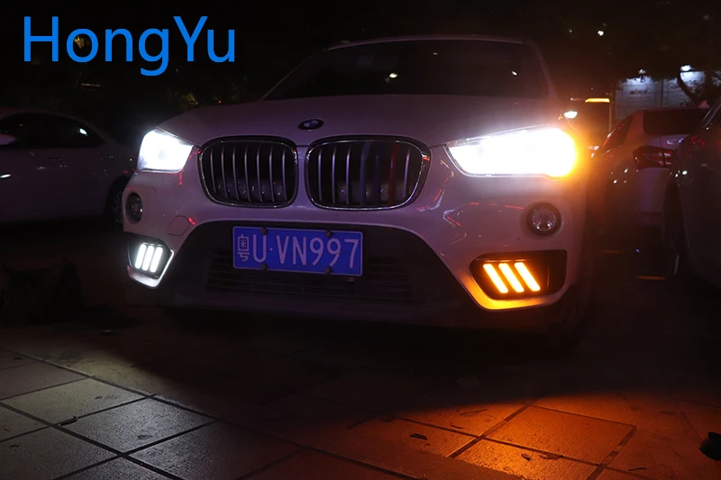 Мигающий светодиодный DRL Дневной светильник s Для BMW X1 F48 F49 2015 2016 2017 2018 2019 с желтым