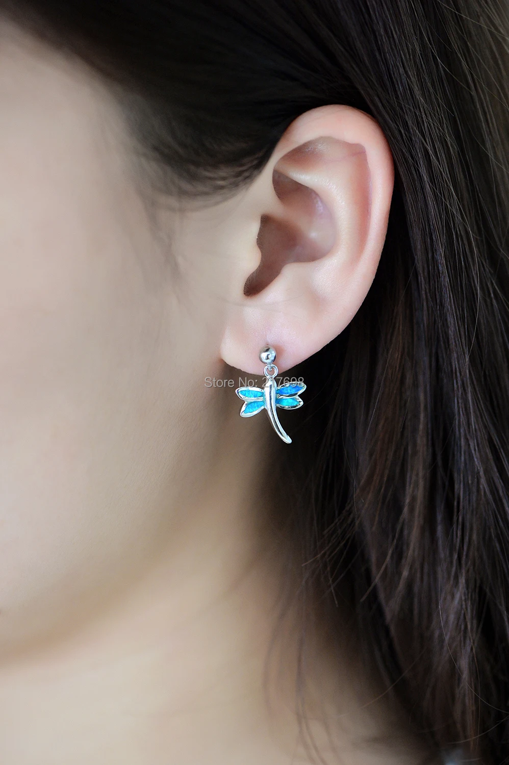 Женские серьги подвески в виде стрекозы из серебра 925 пробы|drop earrings|earrings dangleearrings