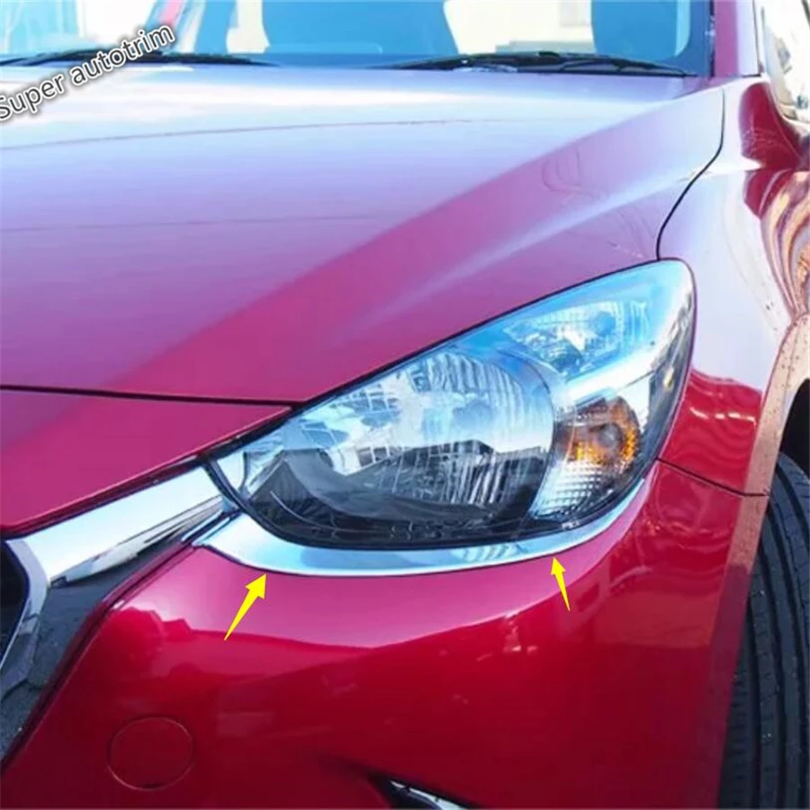 Lapetus передние фары лампы для век брови полосы крышка отделка Подходит Mazda 2 Demio 2015