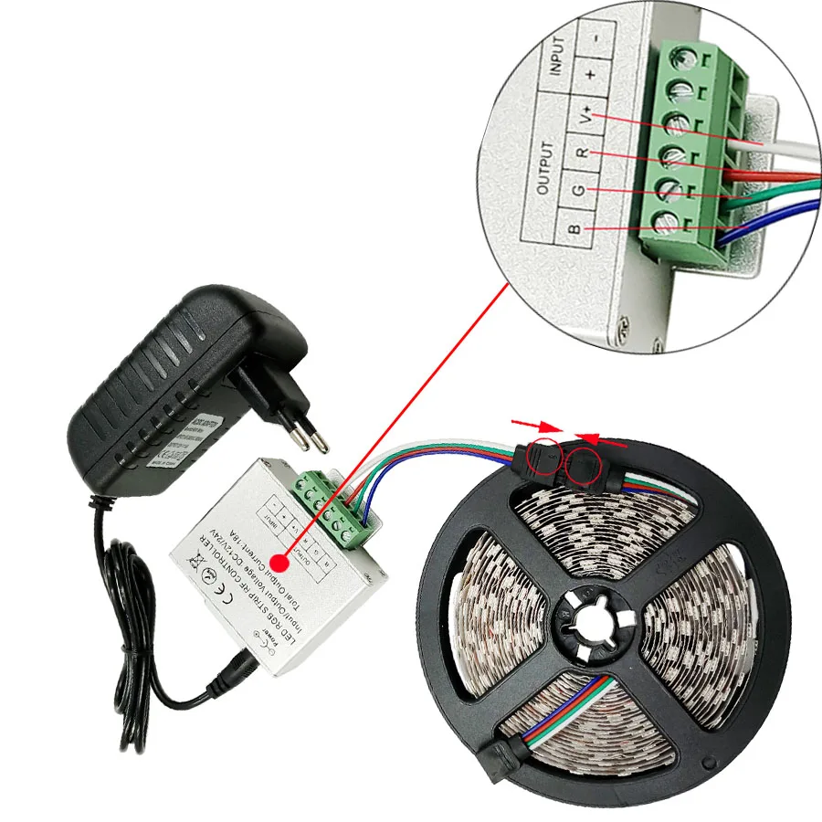 SMD 5050 RGB Светодиодные ленты DC 12 В Черный PCB полосы 5 м 300 светодиодный свет гибкий с 3A