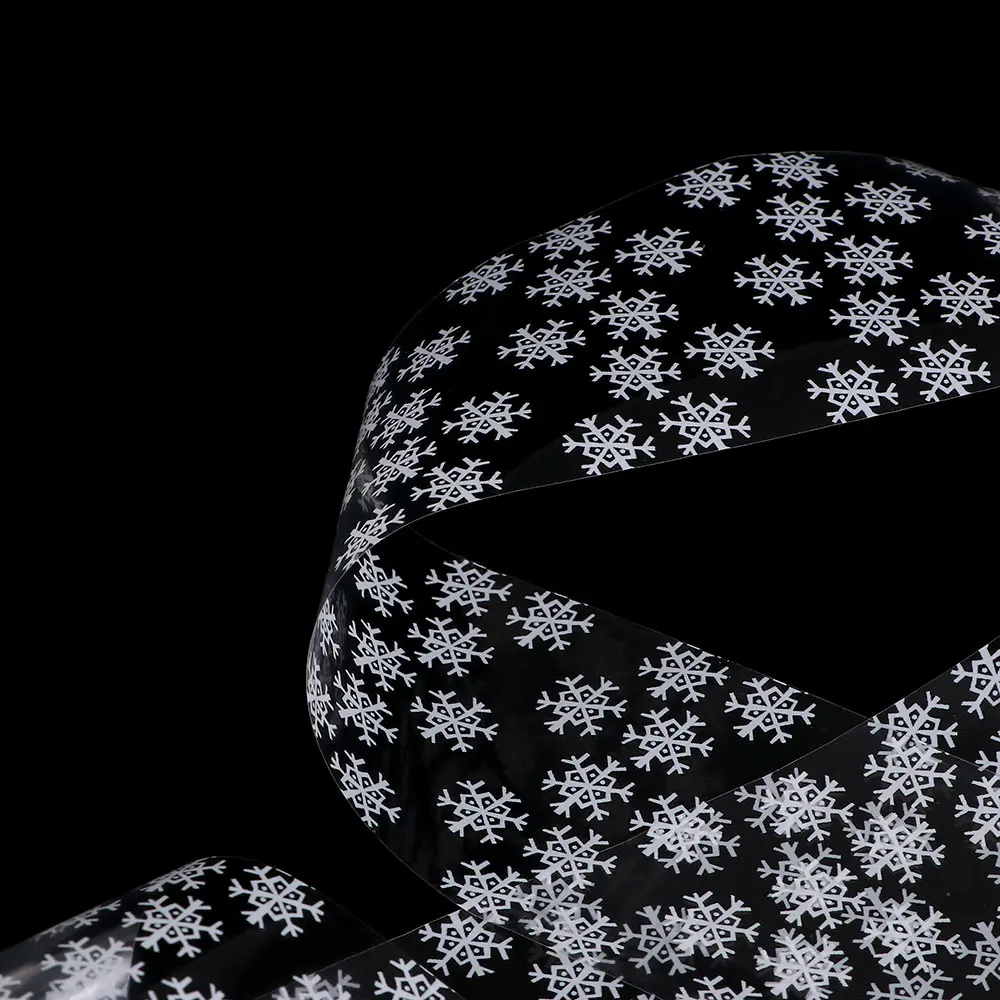 Рождественский узор для ногтей наклейки снежные хлопья обертывания чистый белый