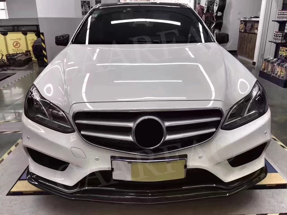 Передний спойлер из углеродного волокна для Mercedes Benz E Class W212 E260 E300 E400 Седан 4 двери спортивный Бампер автомобильный Стайлинг