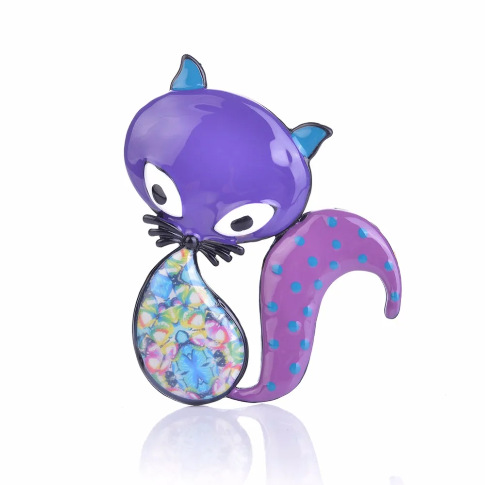 Новое поступление 2018 эмалированная брошь в виде мультяшной милой лисы булавки