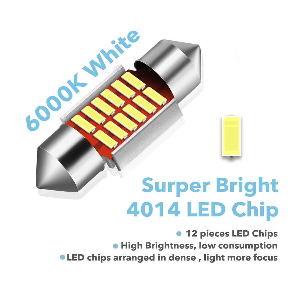 OXILAM 2x C5W 31mm LED Festoon Canbus 4014SMD Car Reading Doom Lights for Mercedes Benz W204 W212 W210 W124 W202 W203 W169 W211 |