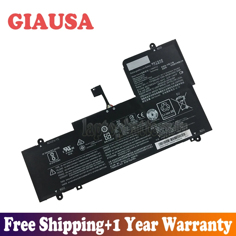 GIAUSA Новая батарея 7 6 V 52Wh 6844mAh L15M4PC2 для Lenovo Yoga 710 14ISK 11 L15L4PC2 5B10K90802 серия|Аккумуляторы